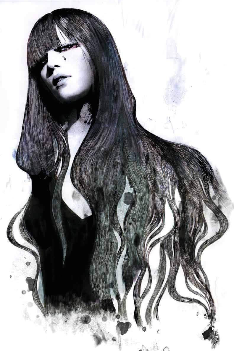 Giorgia Ricci - Black and white drawing of a girl